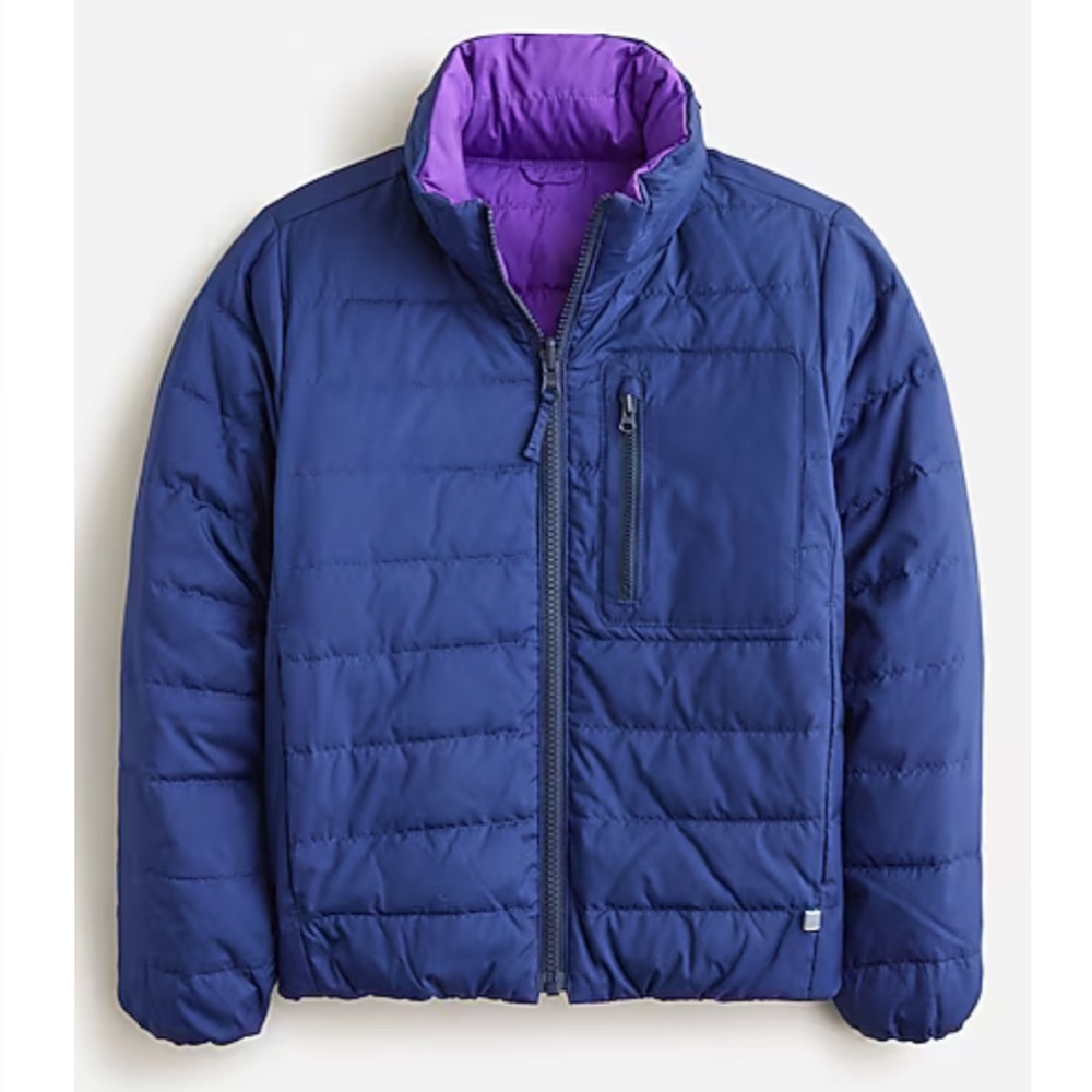 KID by crewcuts boys reversible puffer coat blue and purple reversible XL